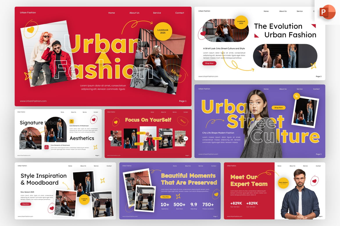 Template PowerPoint Fashion Urban yang Modern dan Stylish