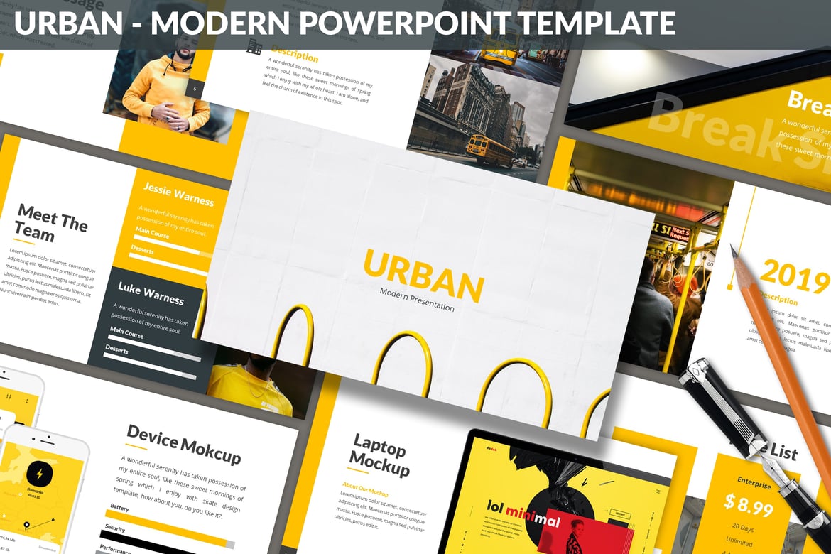 Template Powerpoint Urban - Presentasi Modern dan Minimalis