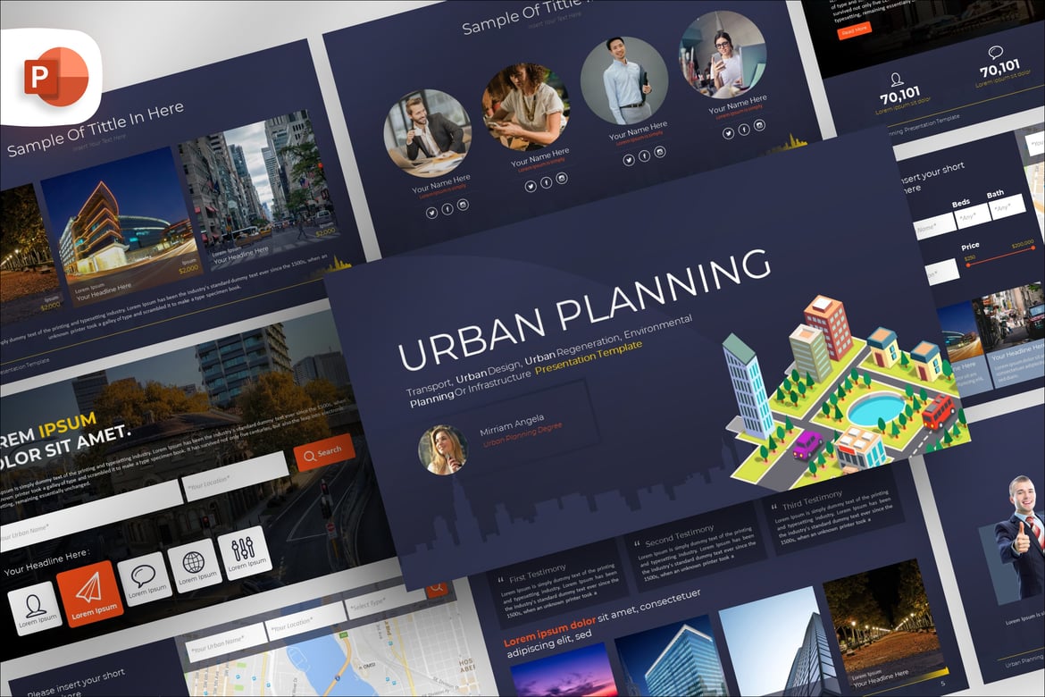 Template Presentasi PowerPoint untuk Perencanaan Urban yang Menarik