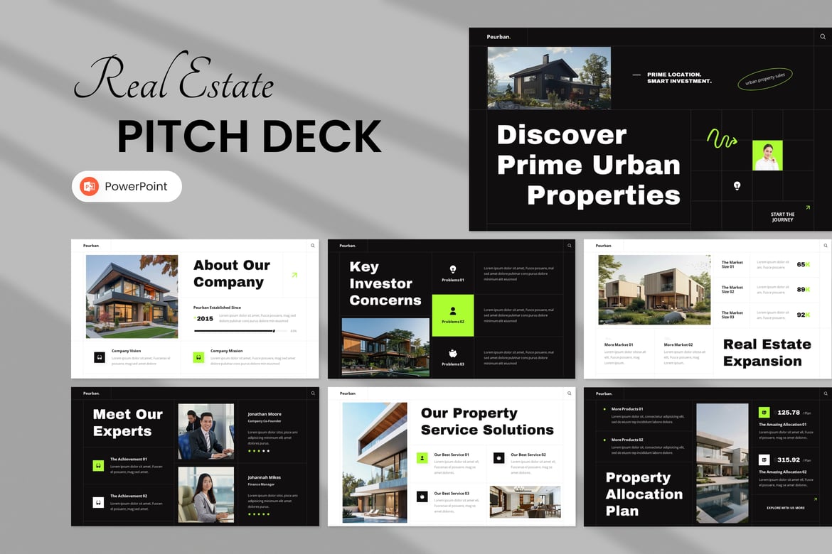 Template Presentasi PowerPoint Penjualan Properti Urban yang Profesional