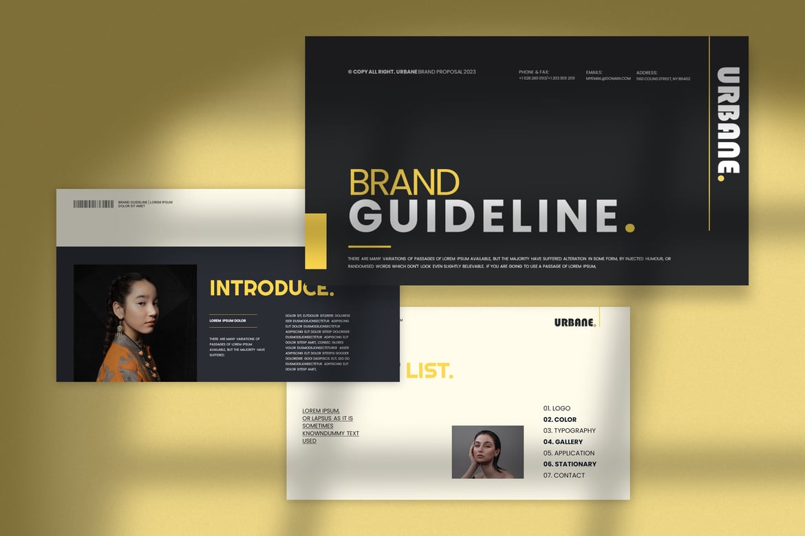 Urbane - Template PowerPoint Panduan Merek yang Modern