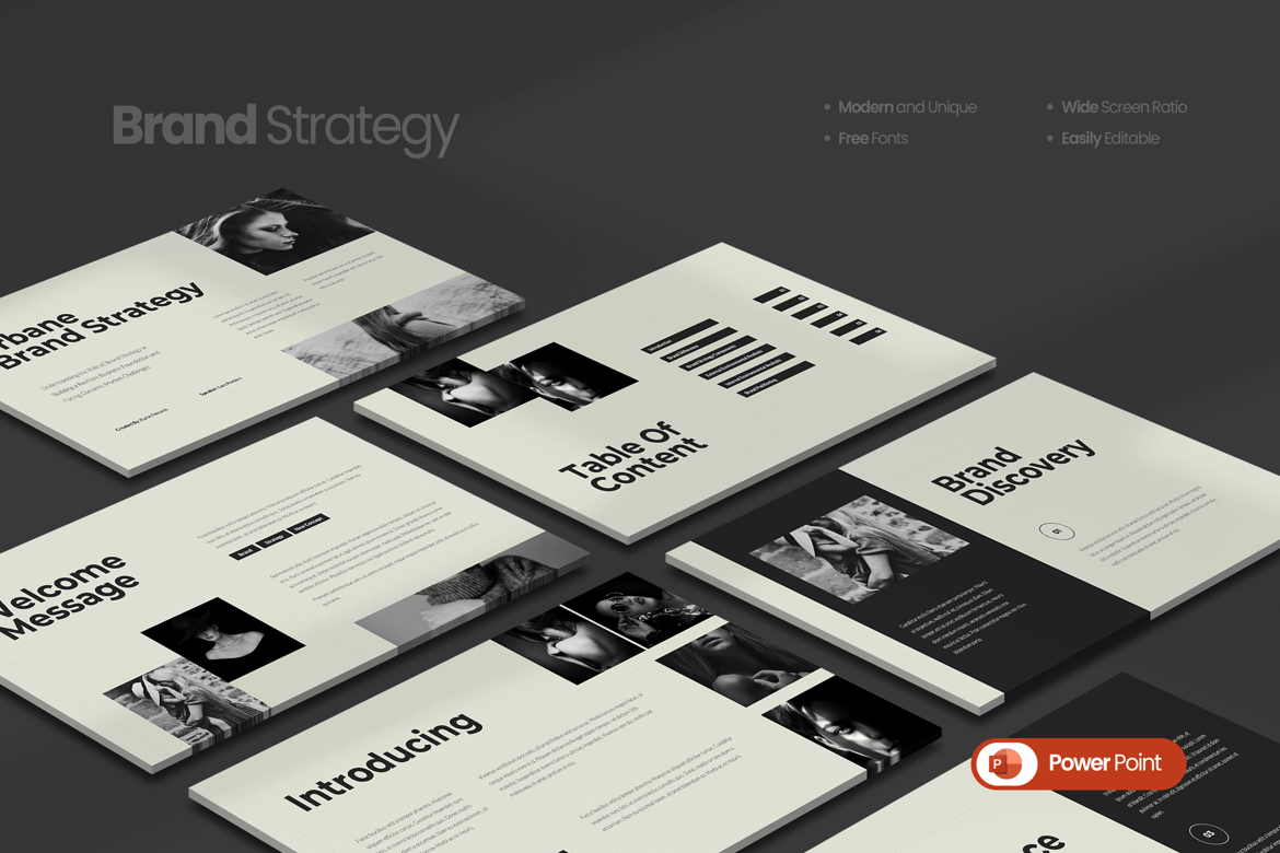 Template PowerPoint Strategi Brand Modern dan Profesional