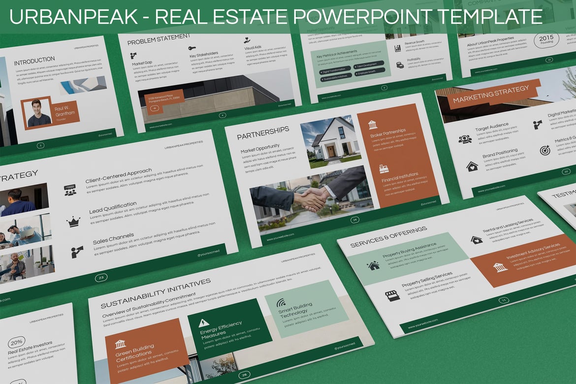 Urbanpeak - Template Powerpoint Real Estate Modern dan Profesional