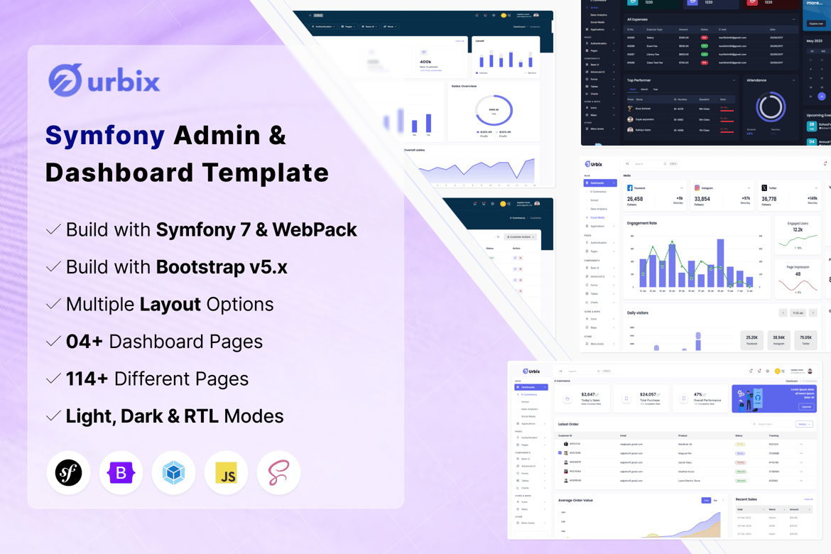 Urbix - Template Admin & Dashboard Symfony Modern dan Fleksibel