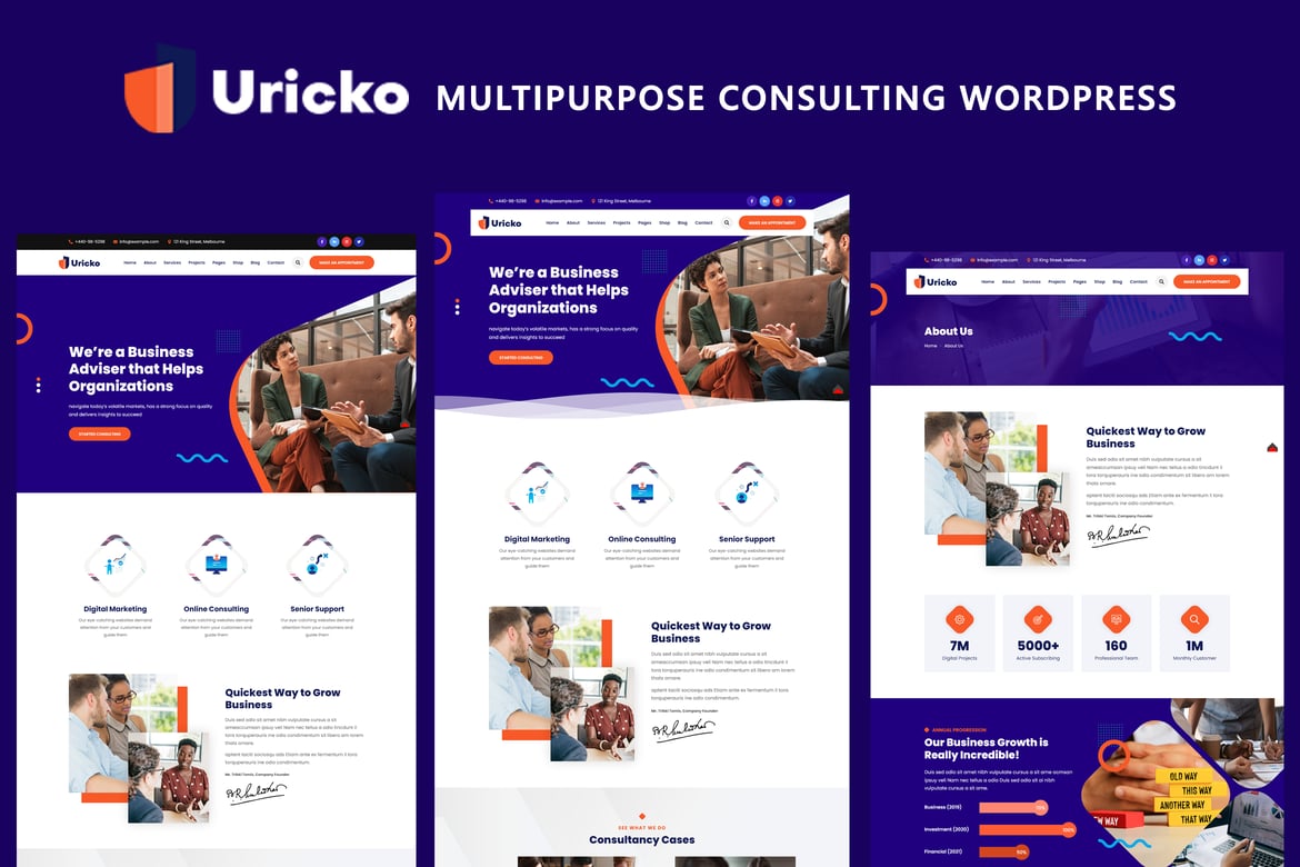 Uricko - Tema WordPress Konsultasi Multifungsi yang Menarik