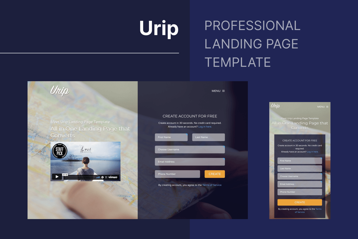 Urip - Template Website Landing Page Profesional dan Modern