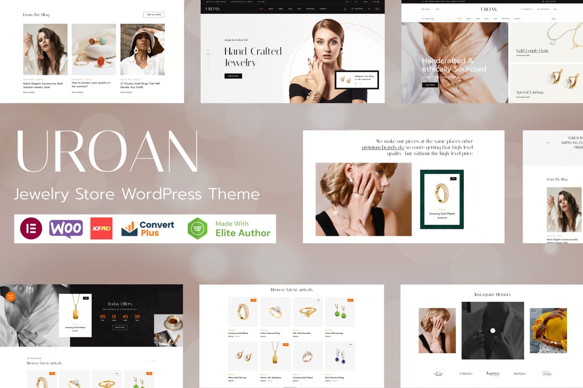 Uroan - Tema WordPress Toko Perhiasan Modern dan Responsif