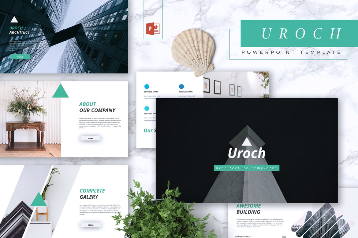 UROCH - Template PowerPoint Arsitektur yang Menarik dan Profesional