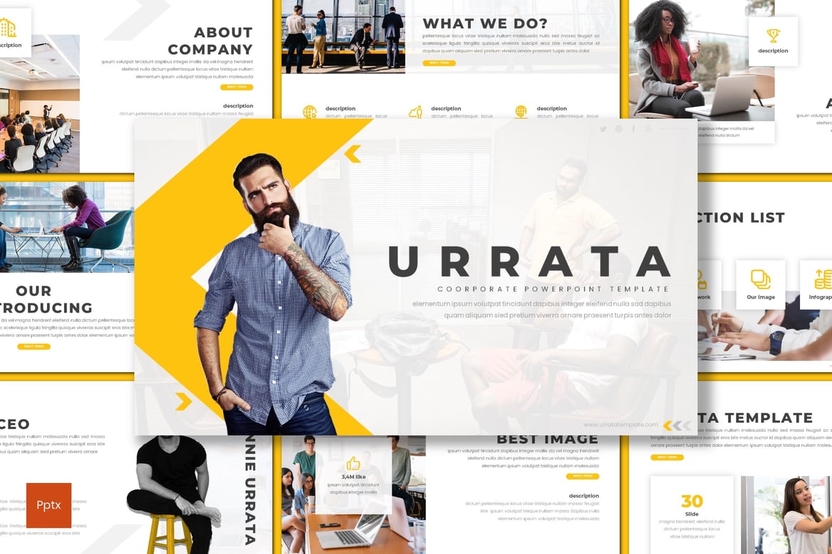 Urrata - Template PowerPoint Bisnis yang Kreatif dan Minimalis