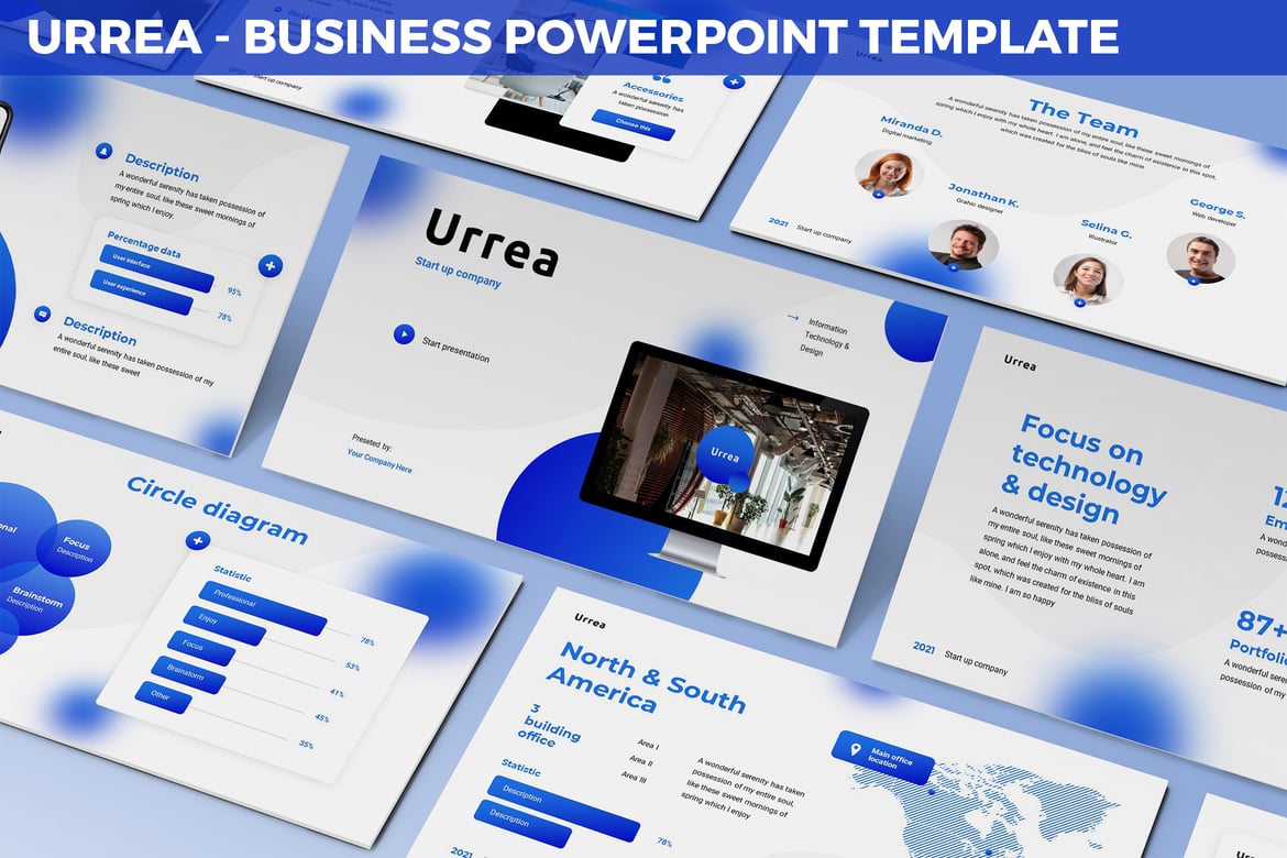 Template Powerpoint Urrea - Solusi Presentasi Modern dan Menarik