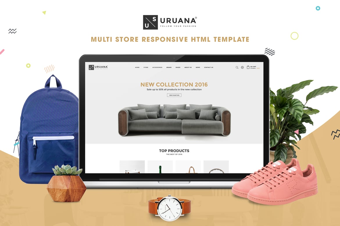 Uruana | Template Website eCommerce Responsif yang Elegan