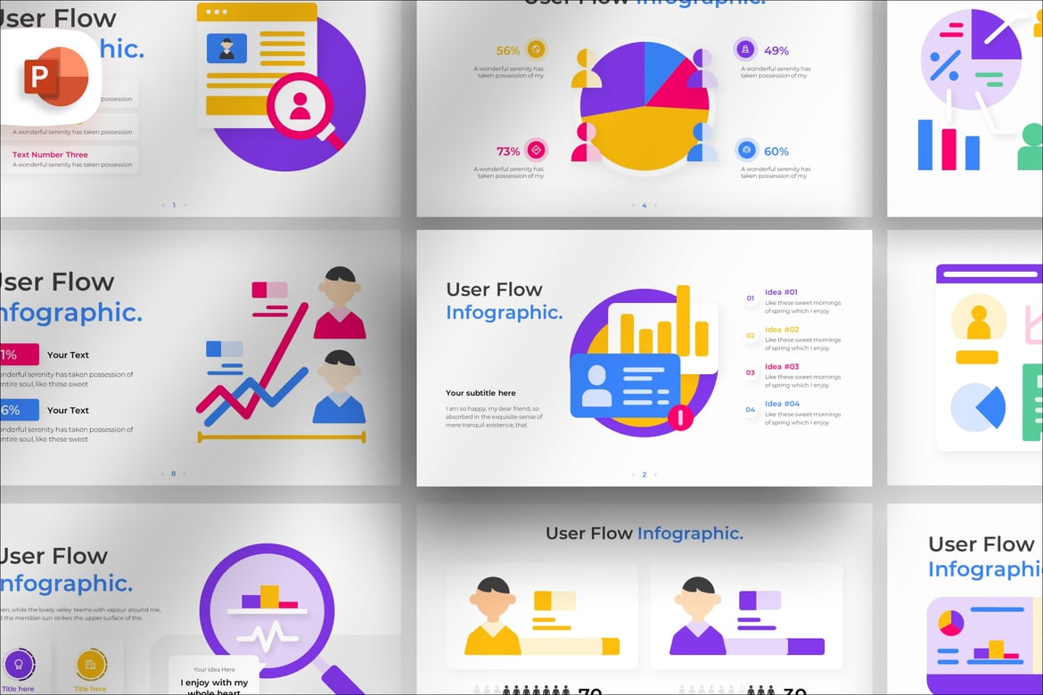 Template Infografis User Flow untuk PowerPoint yang Mengagumkan
