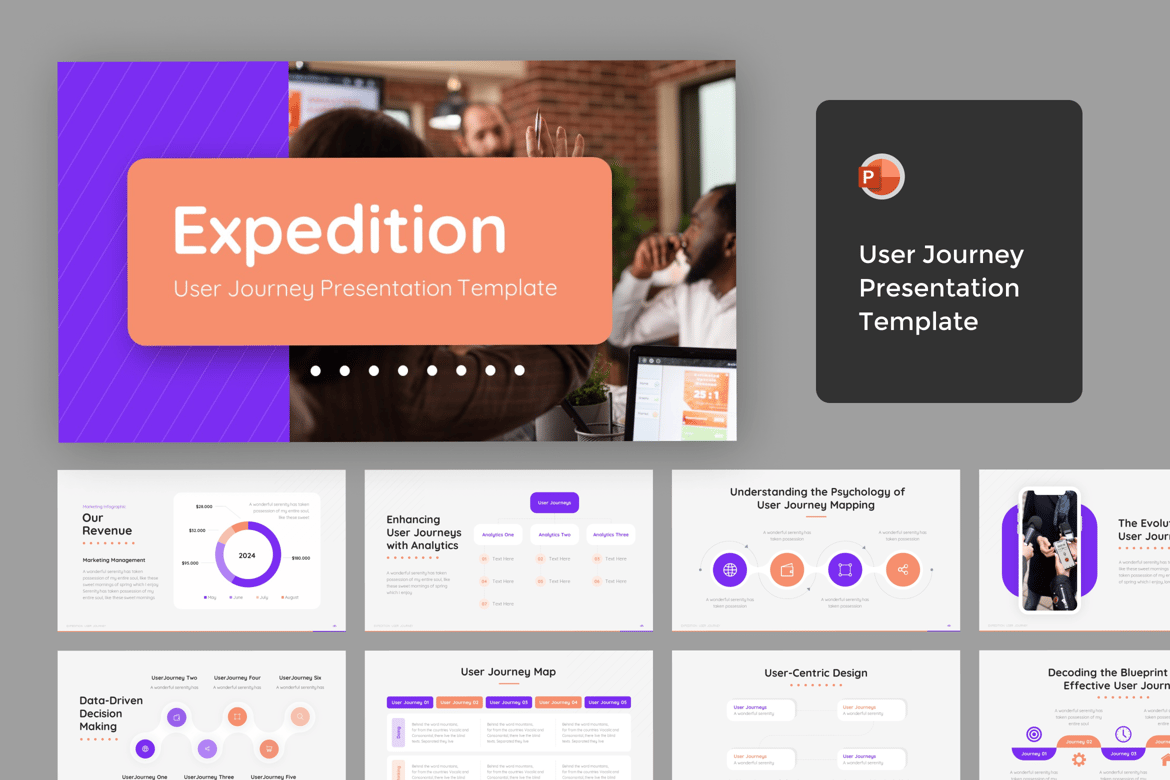 Template PowerPoint Perjalanan Pengguna yang Menarik