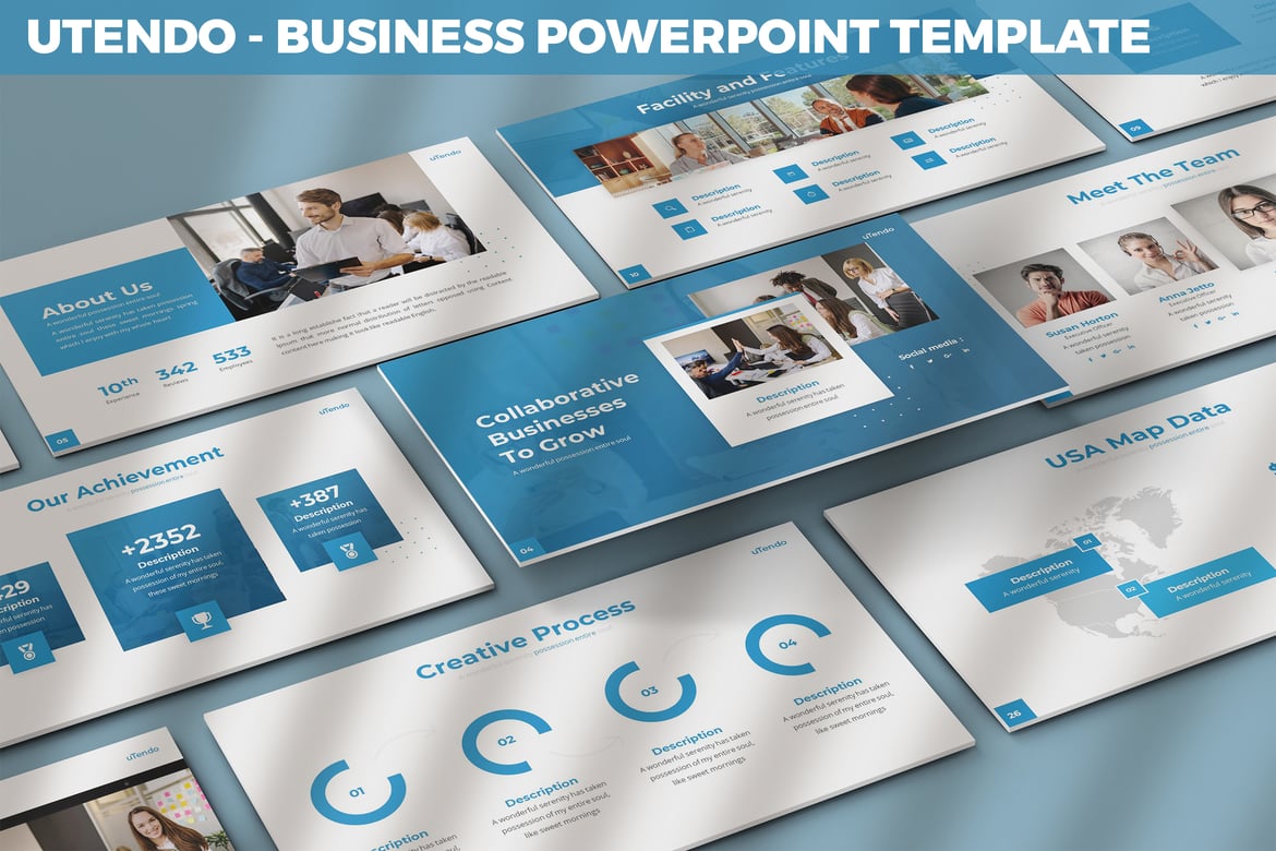 Utendo - Template Powerpoint Bisnis Modern dan Fleksibel