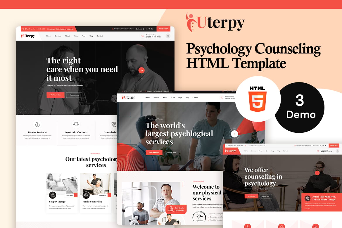 Uterpy - Template Website Psikologi dan Konseling Modern