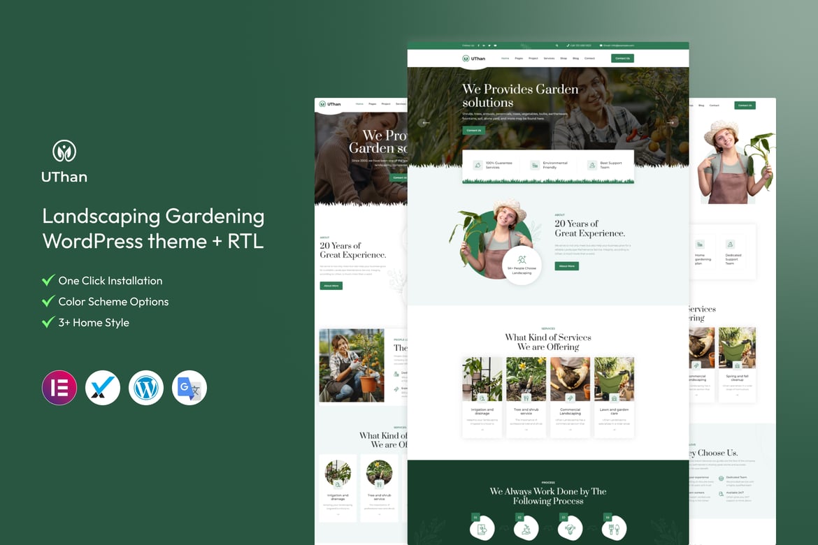 Uthan - Tema WordPress untuk Taman dan Lanskap yang Menawan