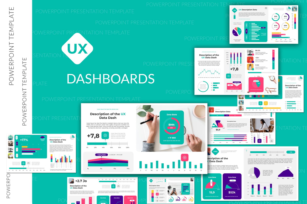Template Presentasi PowerPoint Dashboard UX yang Menarik