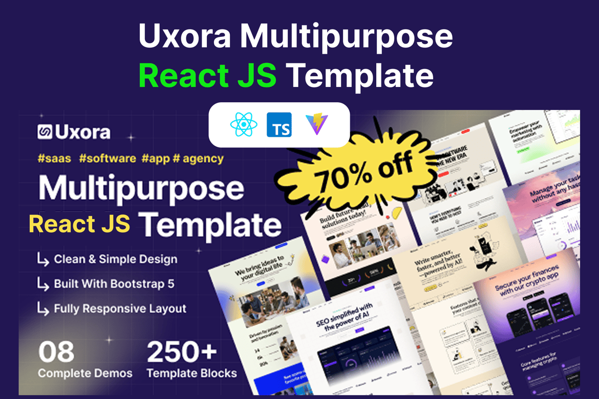 Uxora - Template Website React JS untuk Solusi IT dan Startup