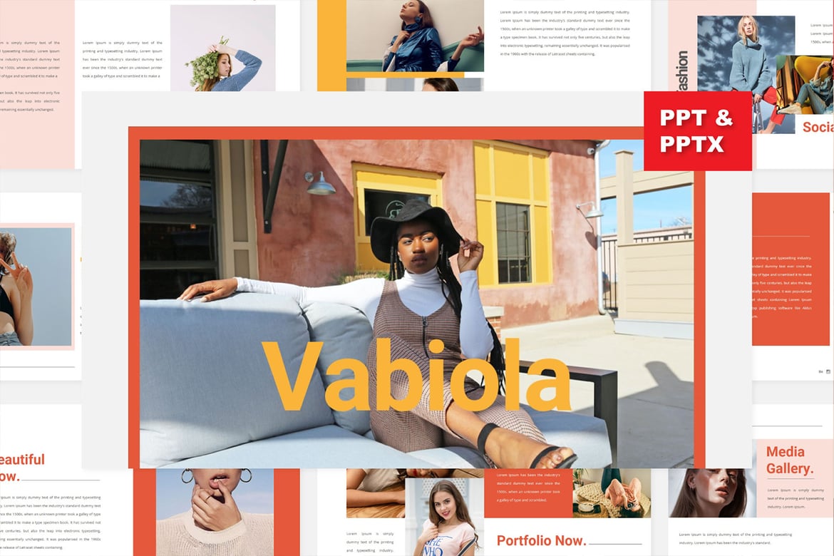 Vabiola - Template Presentasi Bisnis Kreatif untuk Powerpoint