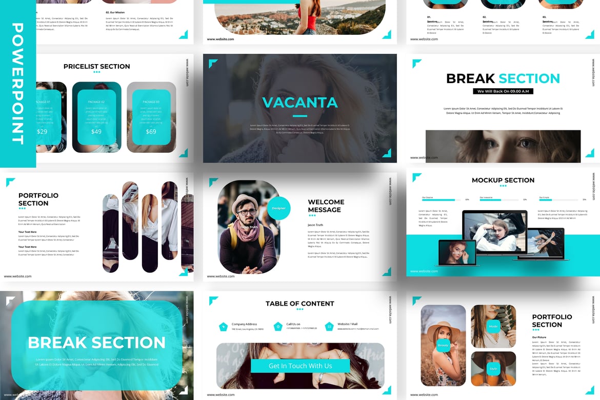 Template PowerPoint Vacanta: Solusi Presentasi Bisnis Modern