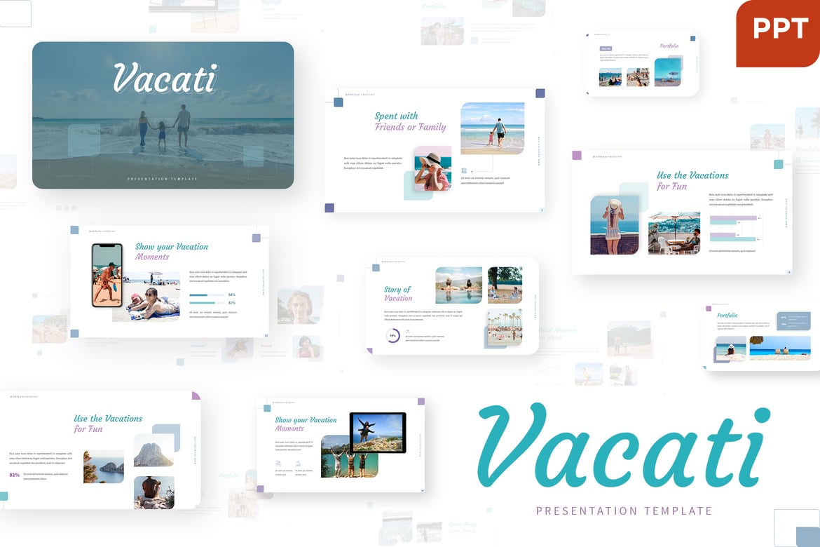 Template PowerPoint Liburan - Desain Presentasi Kelas Dunia