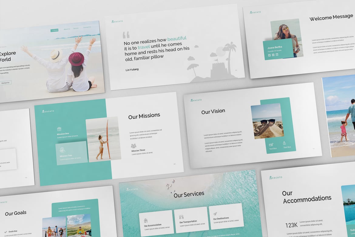 Template Presentasi Powerpoint Vacato untuk Agensi Perjalanan