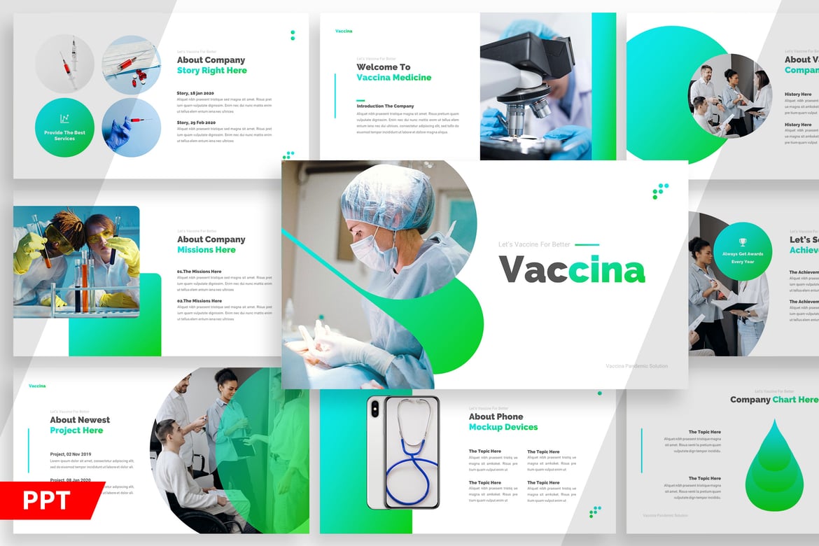 Solusi Pandemi Vaccina - Template Powerpoint Menarik dan Multifungsi