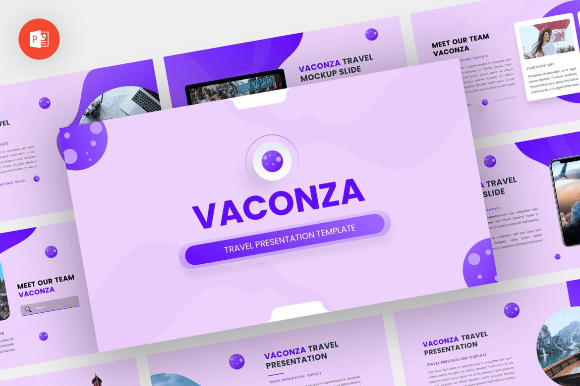 Vaconza - Template Powerpoint Perjalanan yang Menakjubkan