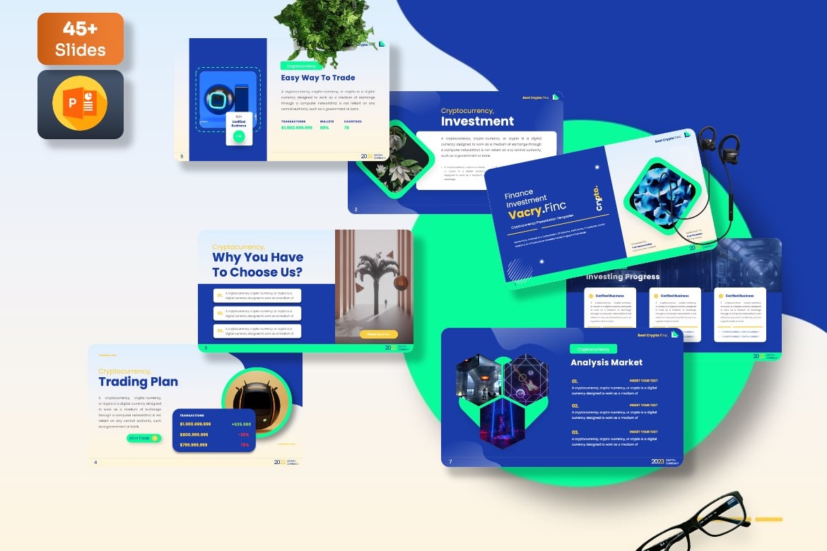 Template Presentasi Cryptocurrency Vacry - PowerPoint yang Menarik