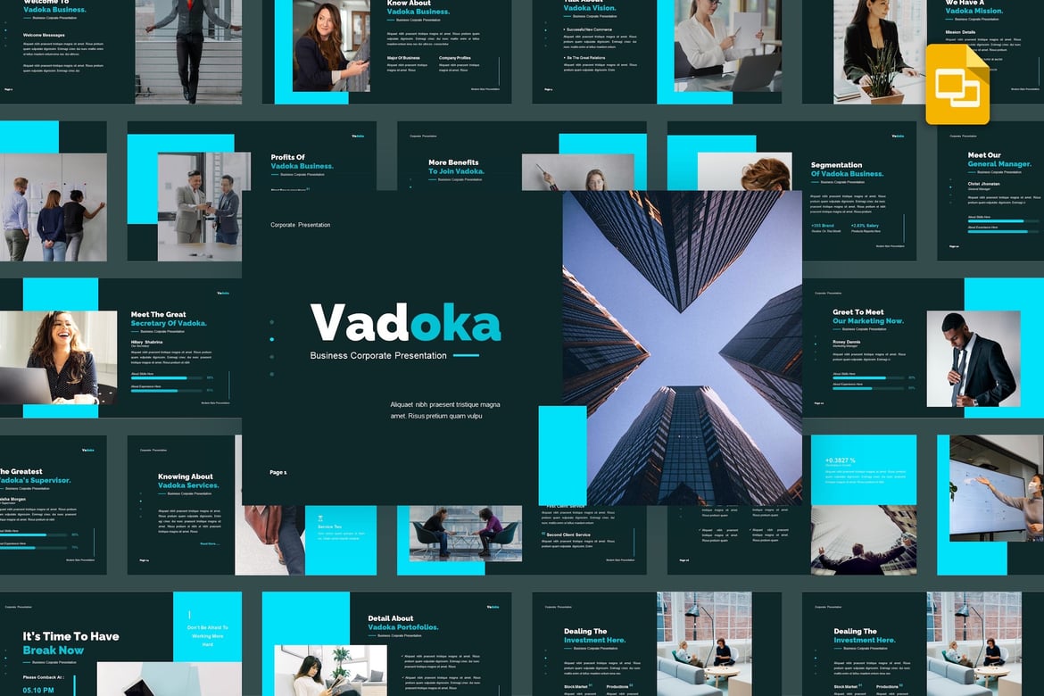 Vadoka - Template Presentasi PowerPoint Korporat yang Menarik