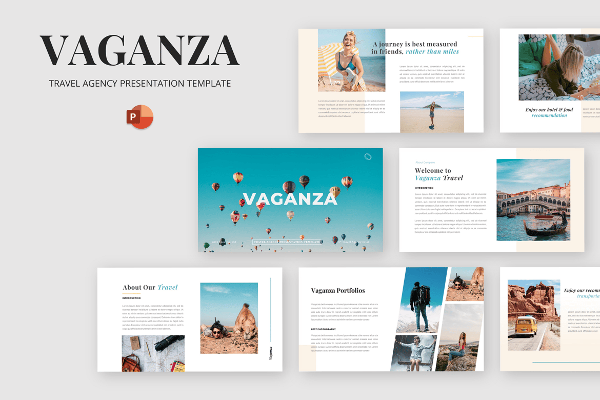 Template Presentasi PowerPoint Vaganza untuk Agen Perjalanan