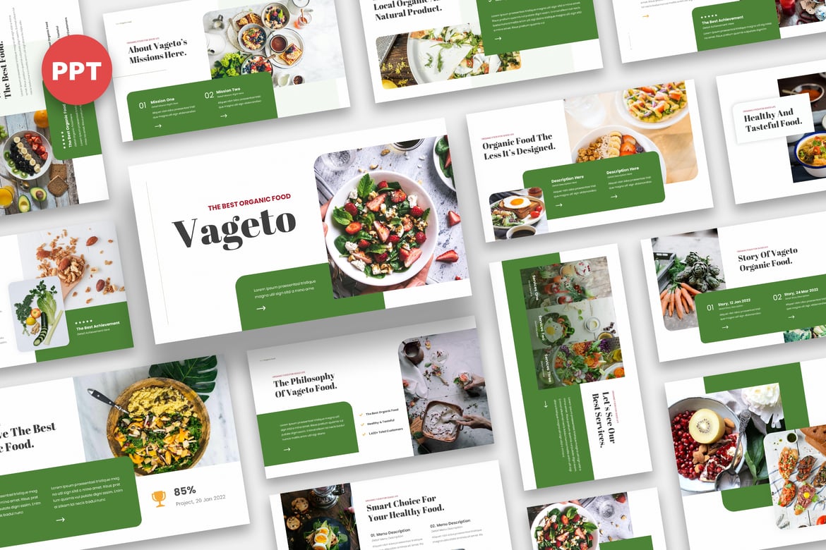 Vageto - Template Presentasi Makanan Organik yang Menarik