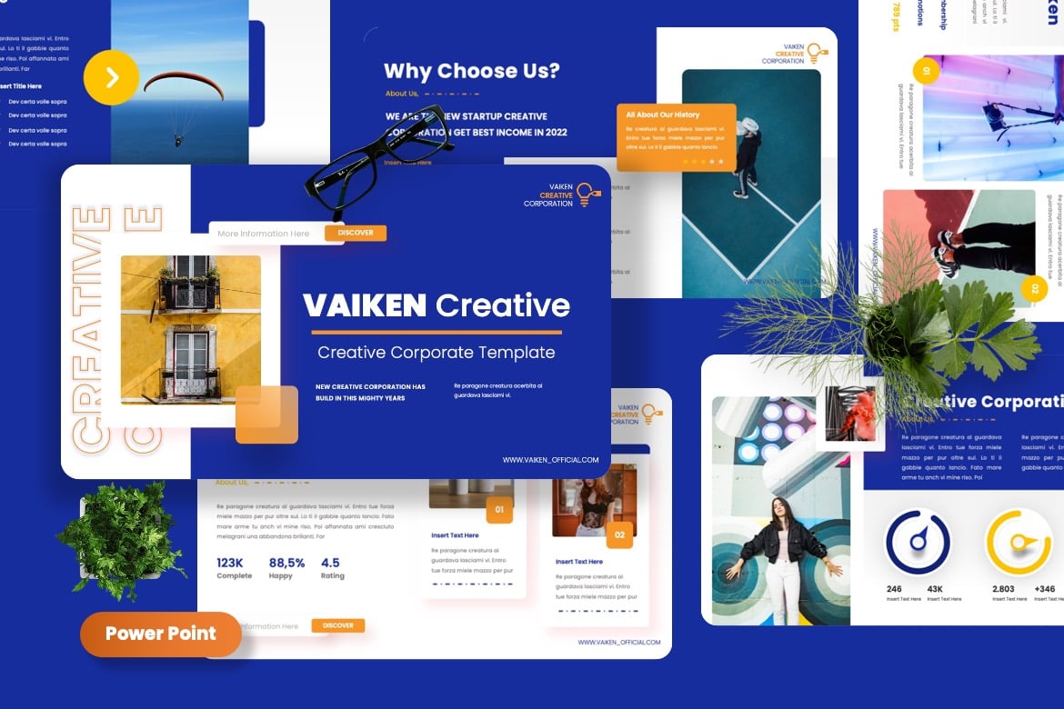 Vaiken - Template Presentasi Powerpoint Kreatif untuk Perusahaan