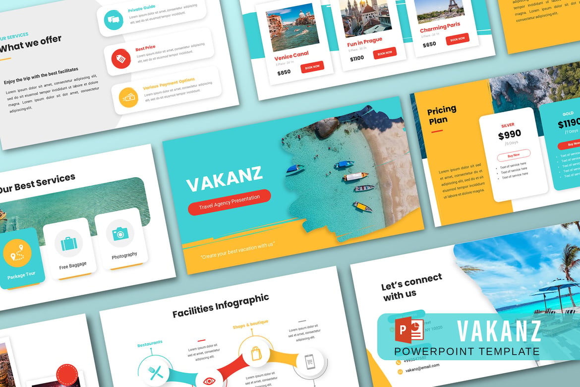 VAKANZ – Template PowerPoint untuk Agen Perjalanan yang Menarik