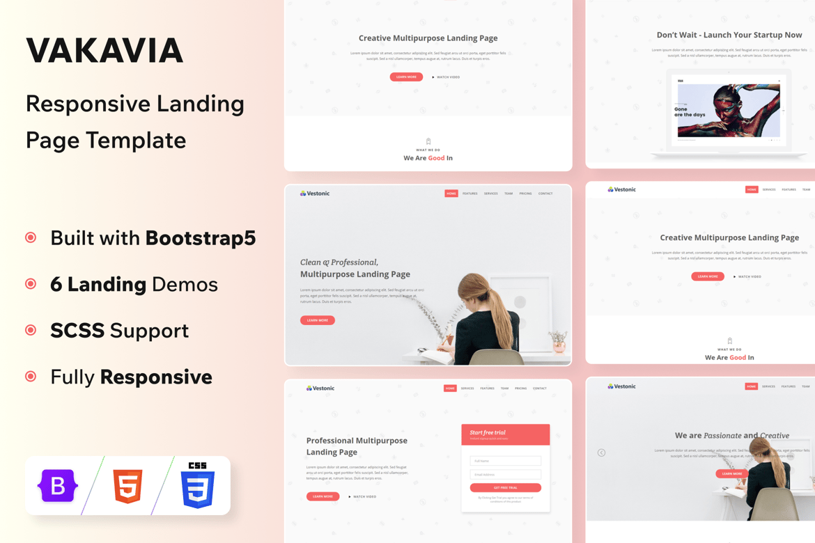 Vakavia - Template Website Halaman Landing Serbaguna yang Modern dan Efektif