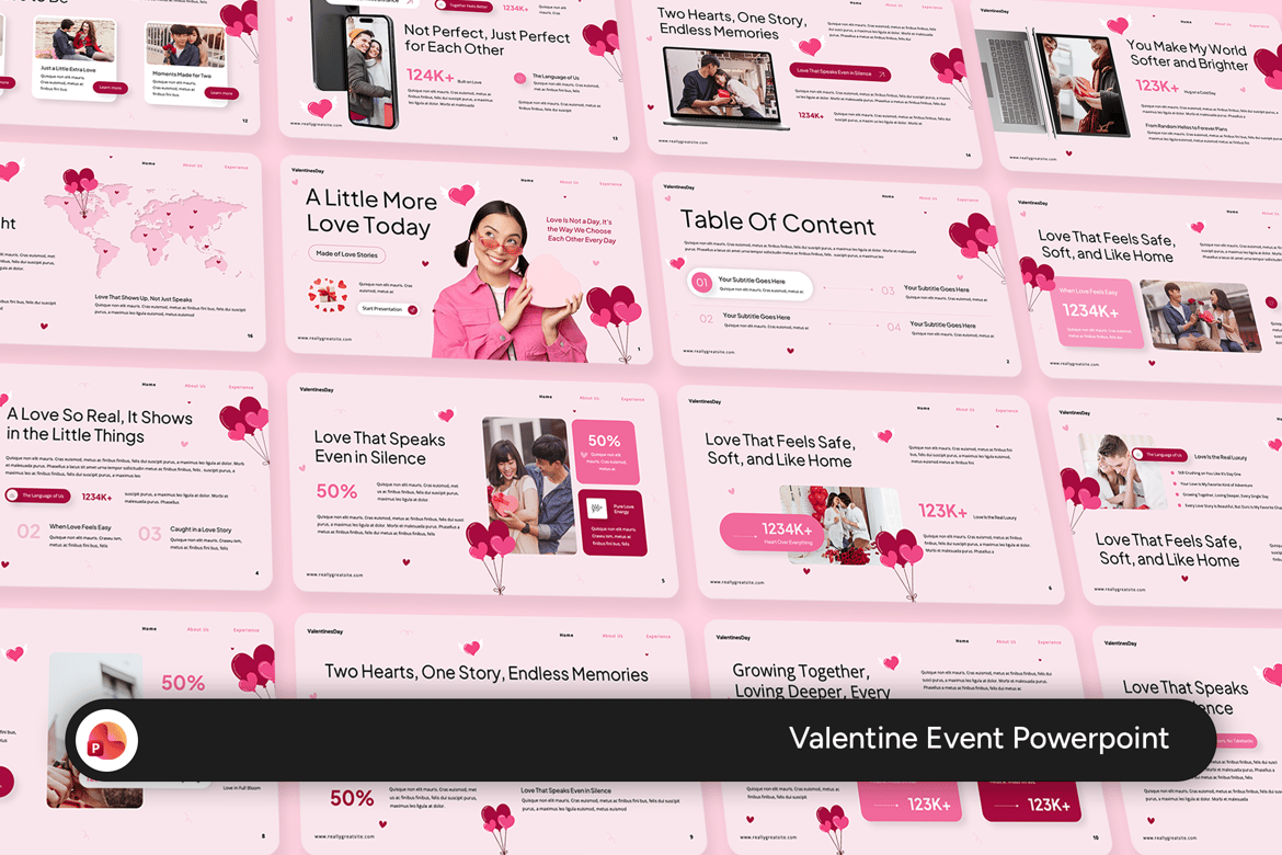 Template PowerPoint Acara Valentine yang Menarik dan Profesional