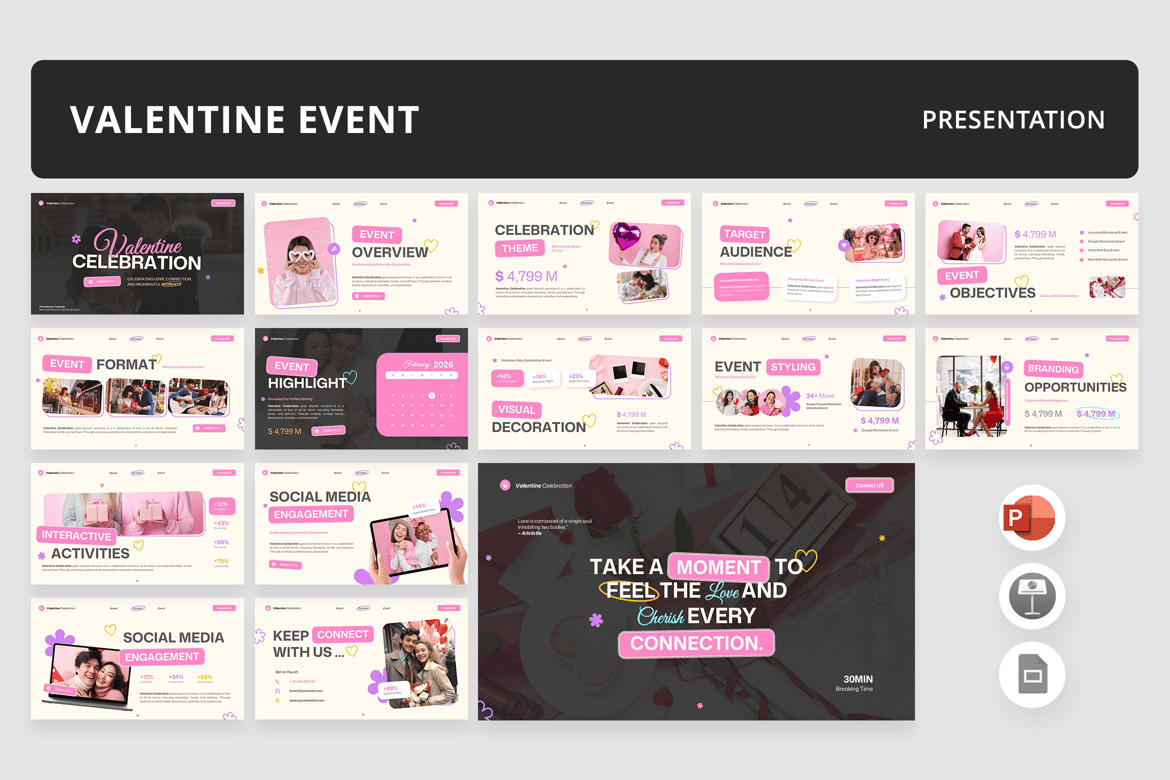 Template Presentasi Valentine yang Menawan