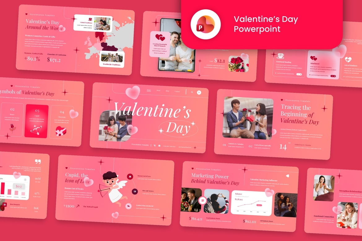 Template Presentasi PowerPoint Hari Kasih Sayang yang Menarik