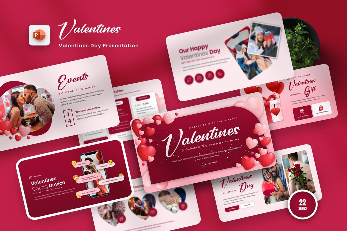 Template PowerPoint Hari Valentine yang Menarik dan Kreatif