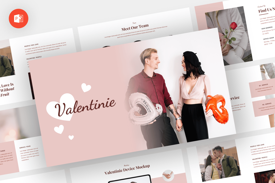 Template PowerPoint Valentine yang Menawan - Valentinie