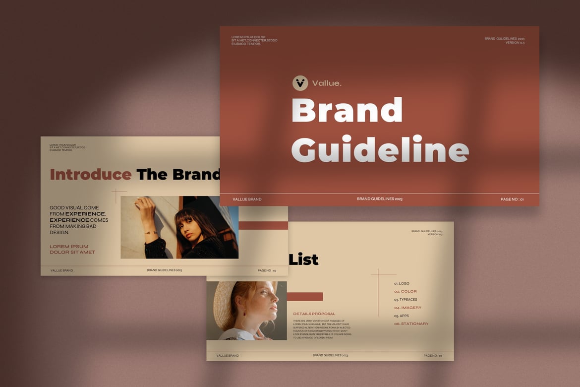 Vallue - Template Powerpoint Panduan Merek yang Elegan dan Profesional