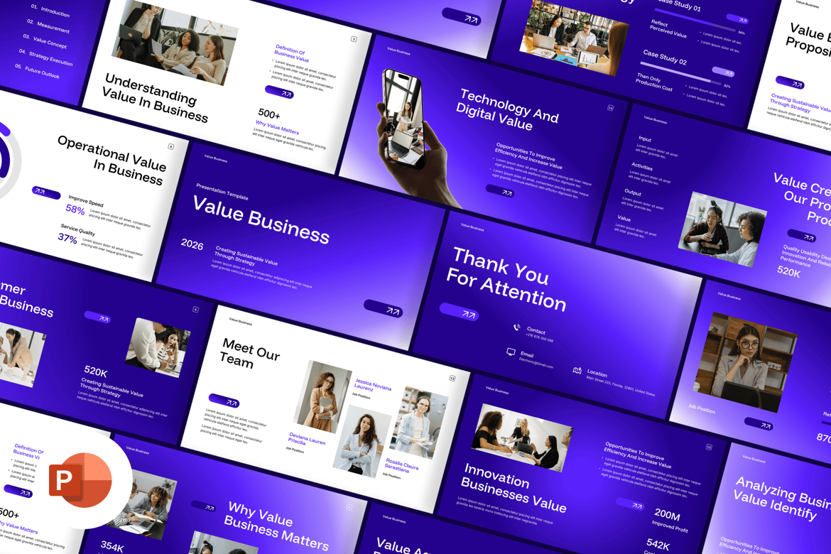 Template Presentasi PowerPoint Bisnis yang Bernilai