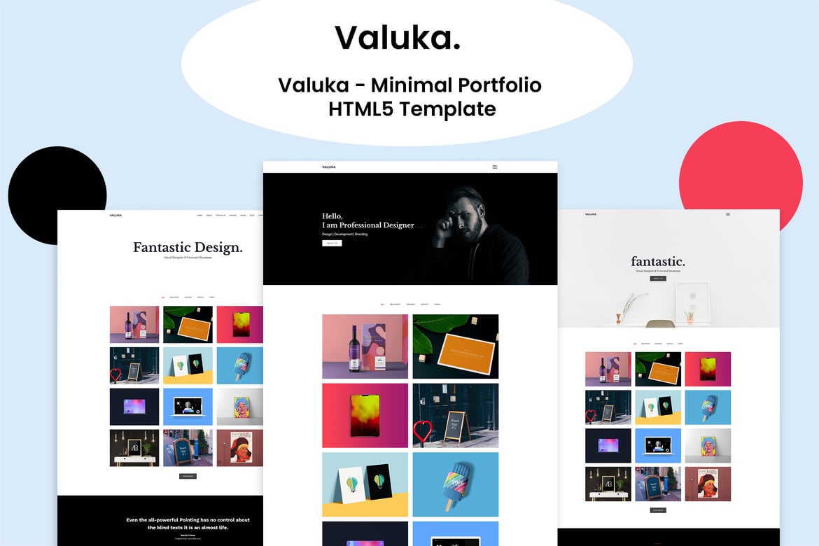 Valuka - Template Web Portofolio Minimalis yang Elegan