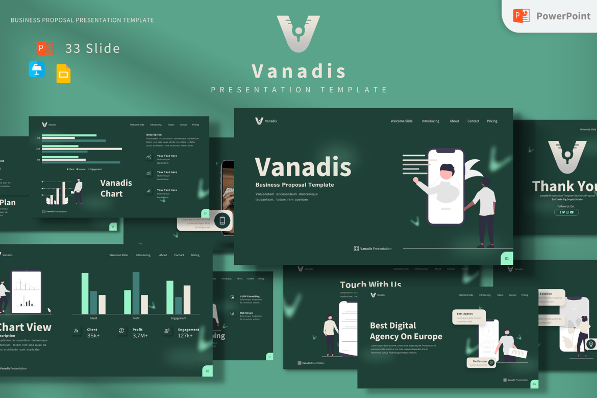 Template Presentasi Proposal Bisnis Vanadis yang Modern dan Efektif