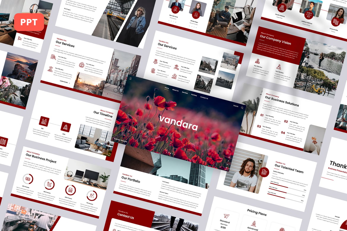 Vandara - Template PowerPoint Bisnis yang Menarik