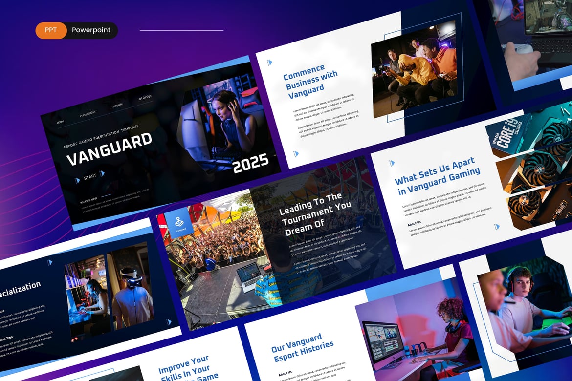 Vanguard - Template Presentasi PowerPoint Esport yang Menarik