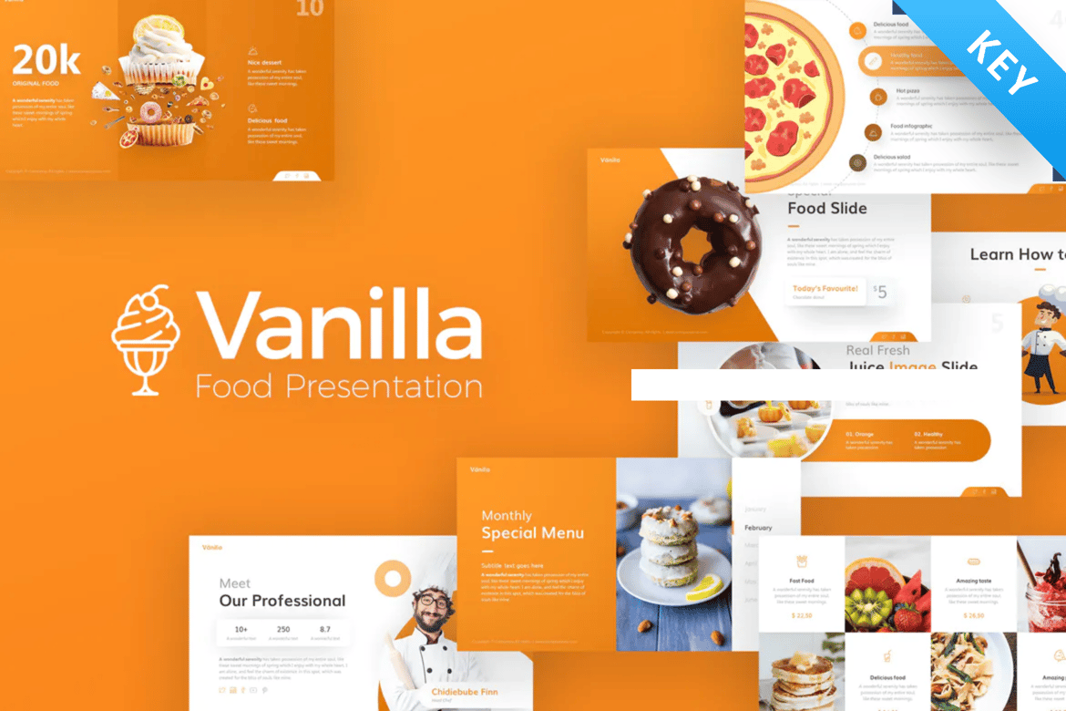 Template PowerPoint Kuliner Vanilla yang Menawan