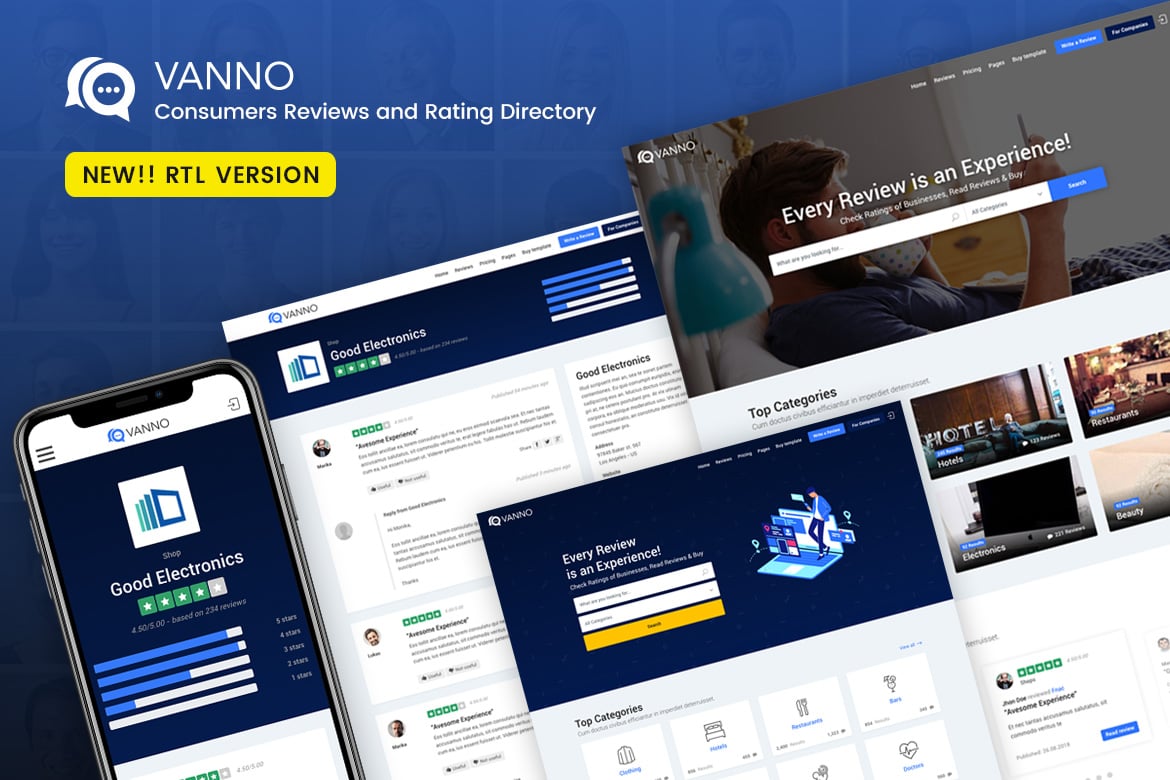 Vanno - Template Website Direktori Ulasan dan Penilaian Konsumen