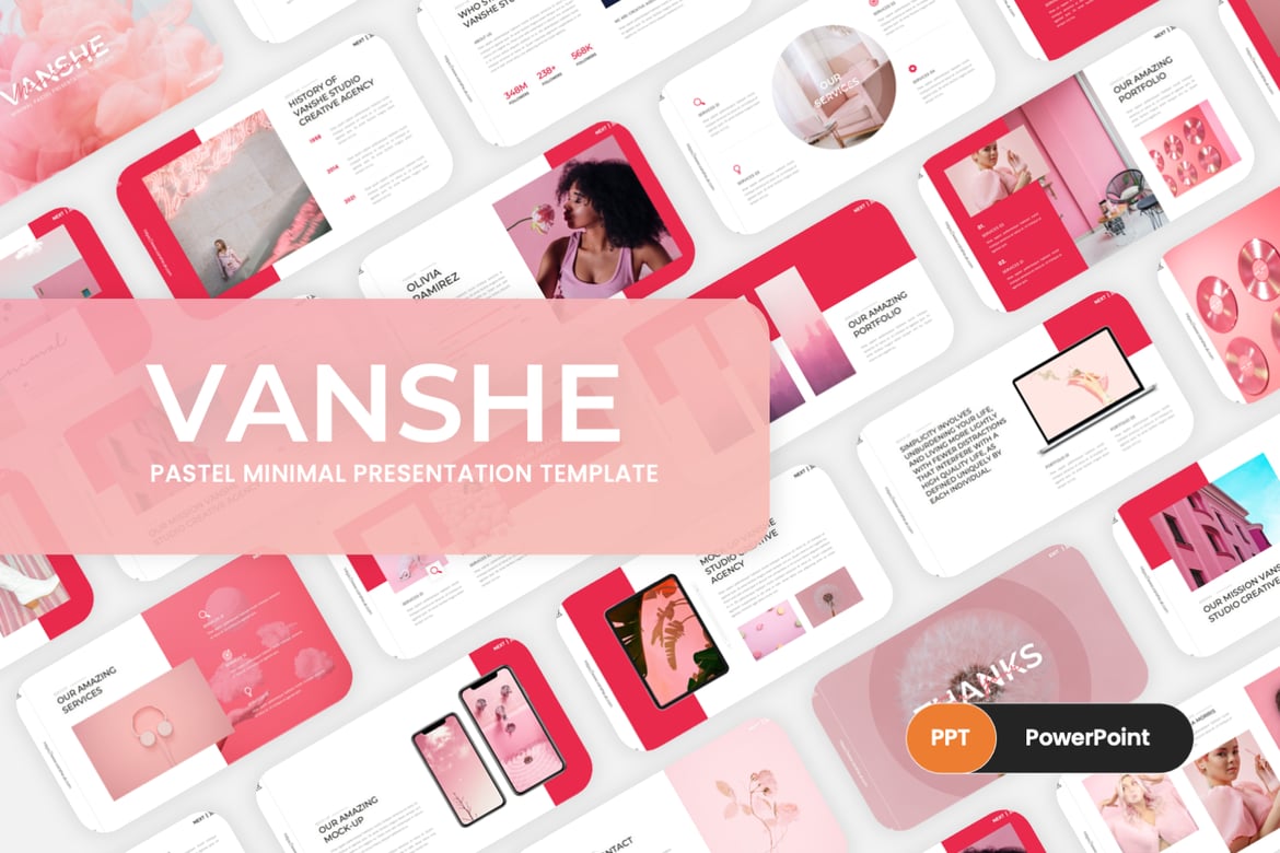Vanshe - Template PowerPoint Minimalis Pastel yang Menawan
