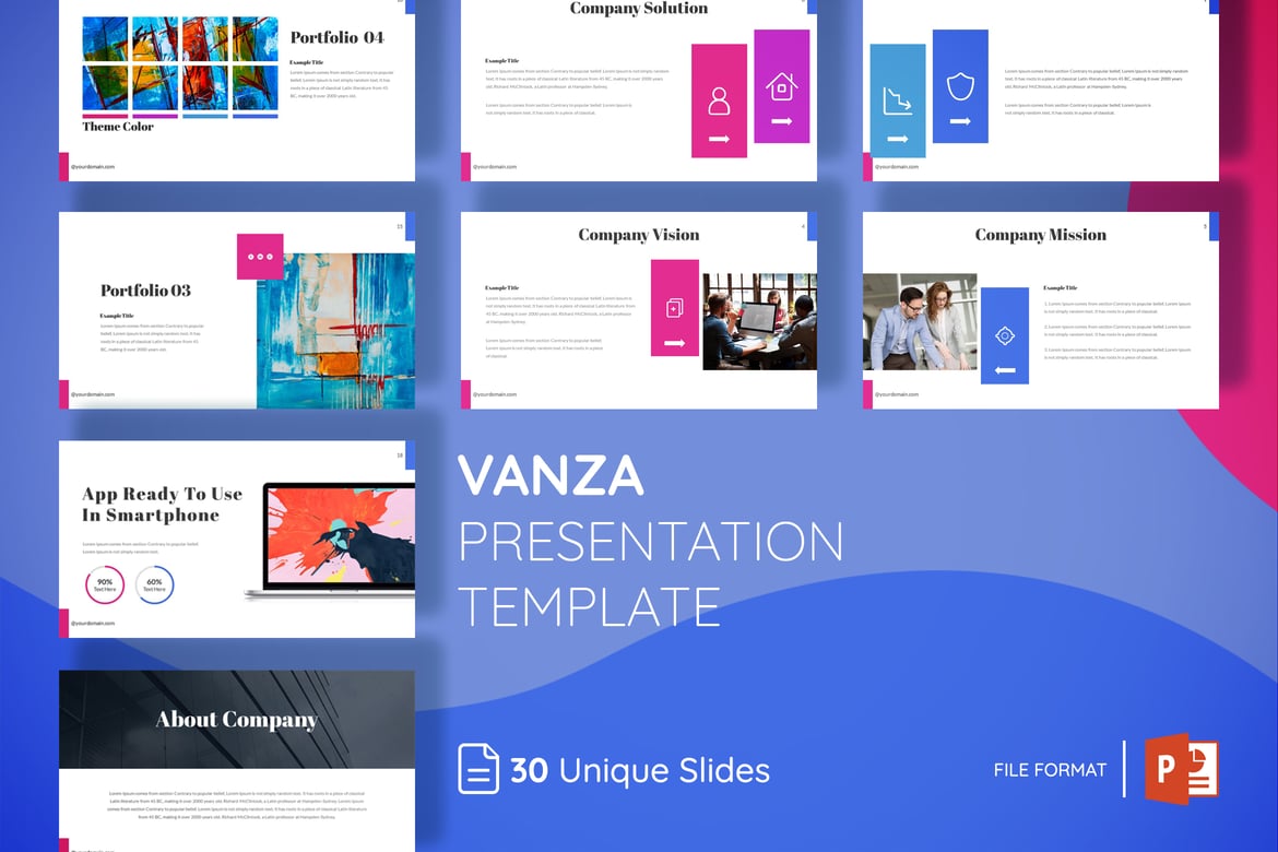 Template Presentasi PowerPoint Vanza yang Modern dan Serbaguna